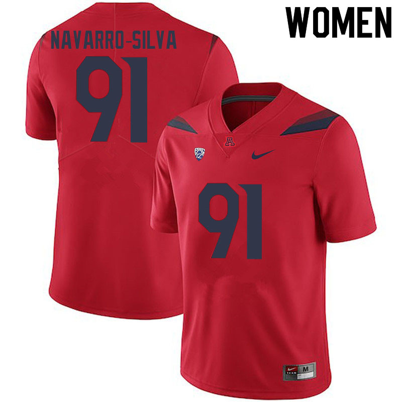 Women #91 Alex Navarro-Silva Arizona Wildcats College Football Jerseys Sale-Red